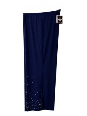 Antthony Women's Wide Leg Pull-on Pants, Size 2X, Cobalt Blue